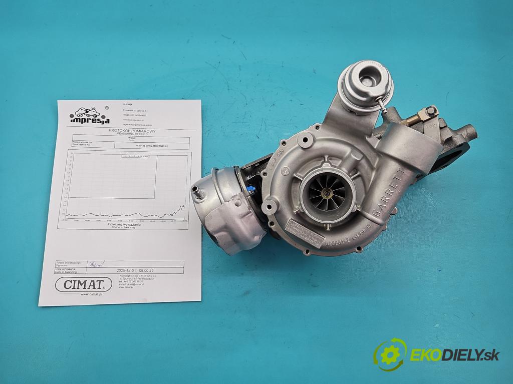 Opel Movano III 2010-2022 2.3 cdti 136hp manual 100 kW 2299 cm3 5- Turbodmychadlo repasováno 883860-1