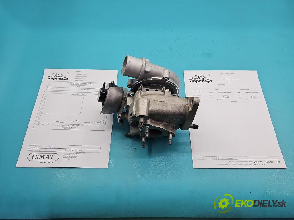 Toyota Rav4 II 2000-2005 2.0 D4D 116 hp manual 85 kW 1995 cm3 5- Turbodmychadlo repasováno 721164-10