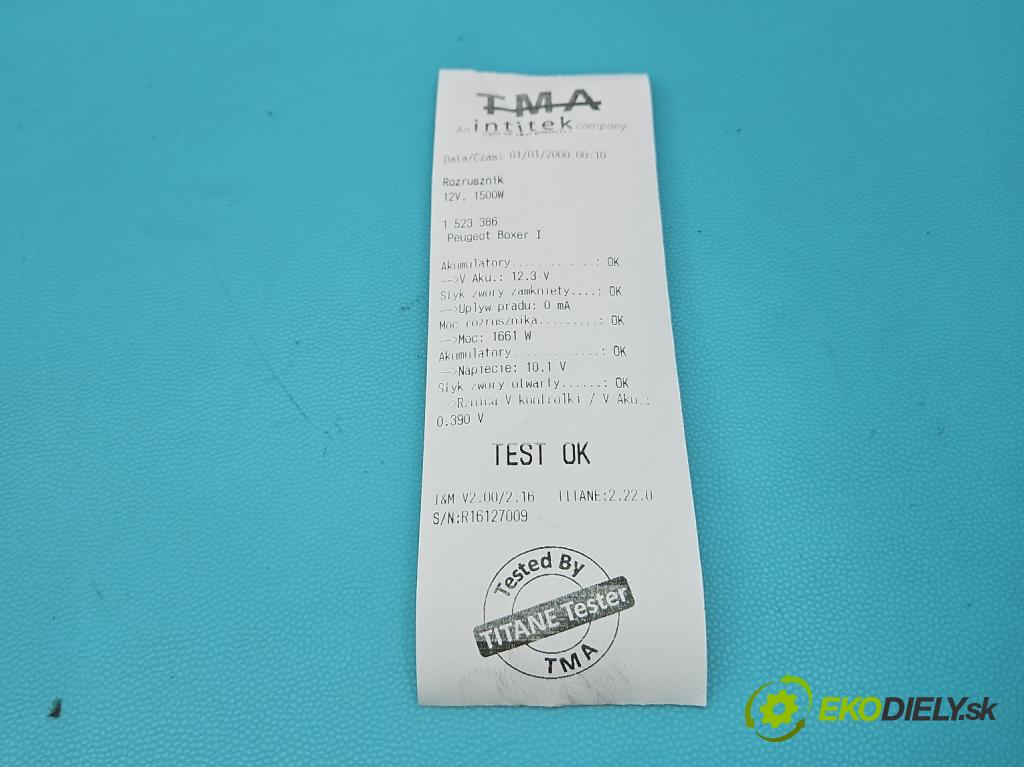 Peugeot Boxer I 1994-2006 2.5 TD 86 hp manual 63 kW 2446 cm3 5- startér: 0001218157 (Startér)