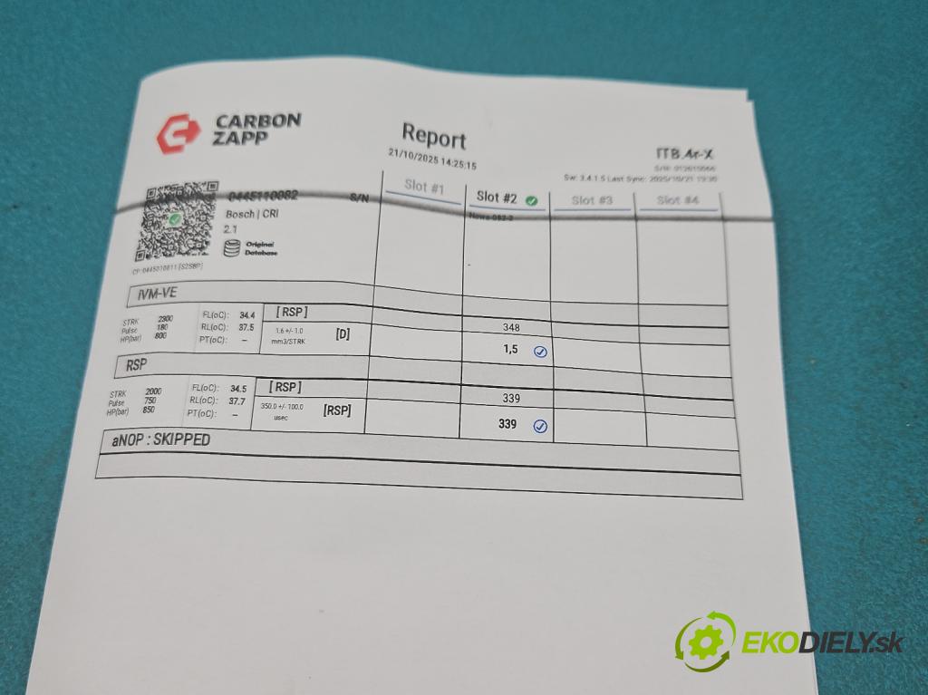 Honda Civic VII 2000-2006 1.7 citd 101 HP manual 74 kW 1696 cm3 5- vstrek 0445110082 (Vstrekovač paliva)