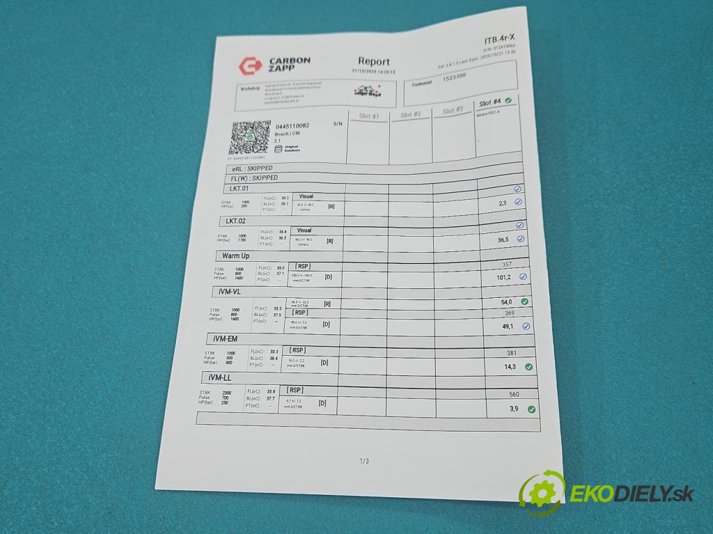 Honda Civic VII 2000-2006 1.7 citd 101 HP manual 74 kW 1696 cm3 5- vstrek 0445110082 (Vstrekovač paliva)