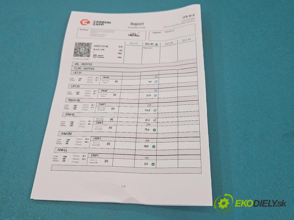 Opel Vivaro 2001-2014 1.9 cdti 101 HP manual 74 kW 1870 cm3 5- vstrek 0445110146 (Vstrekovač paliva)