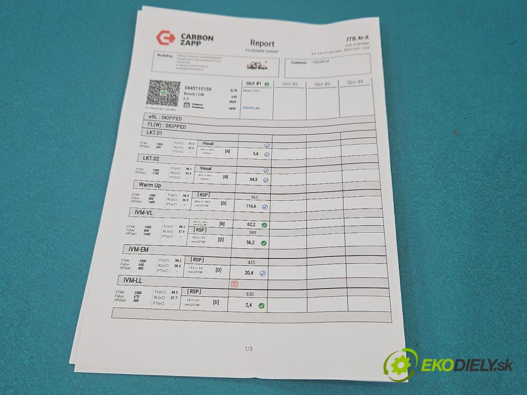 Opel Vectra C 2002-2008 1.9 cdti 150 HP manual 110 kW 1910 cm3 5- vstrek 0445110159 (Vstrekovač paliva)