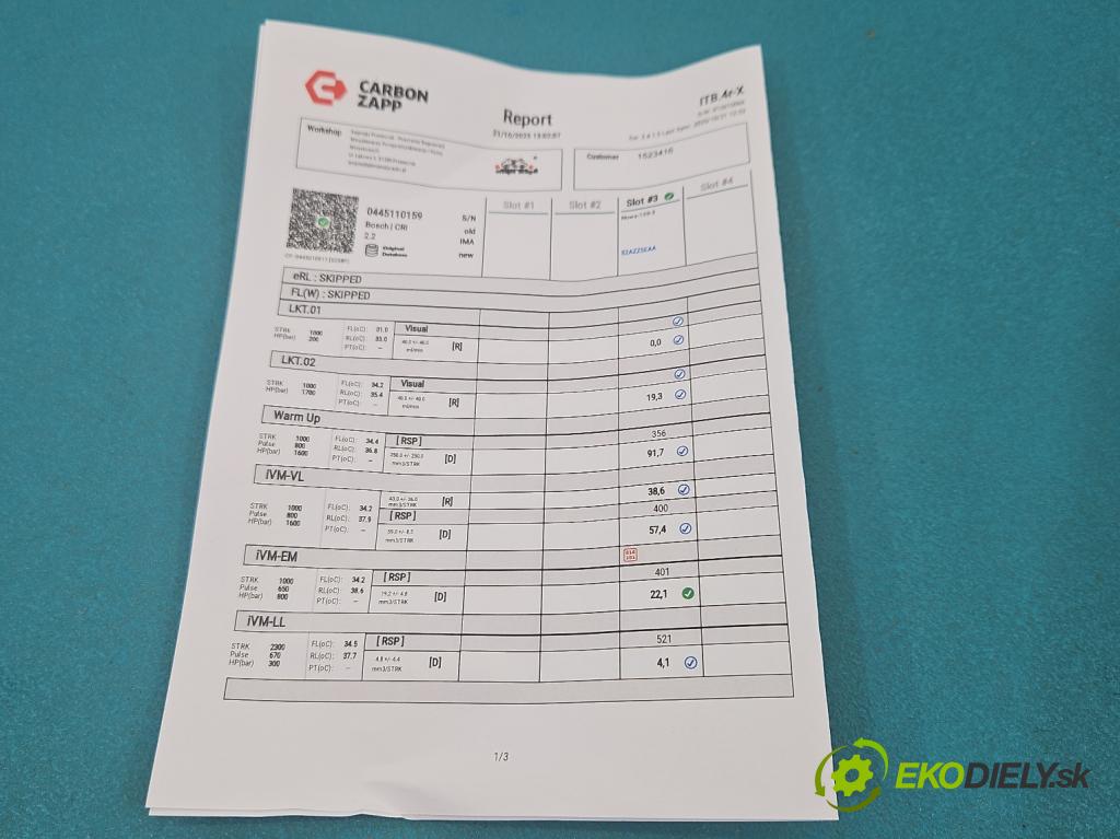 Opel Vectra C 2002-2008 1.9 cdti 150 HP manual 110 kW 1910 cm3 5- vstrek 0445110159 (Vstrekovač paliva)