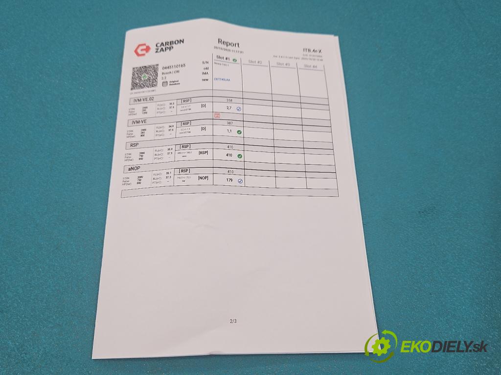 Saab 9-3 II 2002-2012 1.9 TiD 120 HP manual 88 kW 1910 cm3 4- vstrek 0445110165 (Vstrekovač paliva)