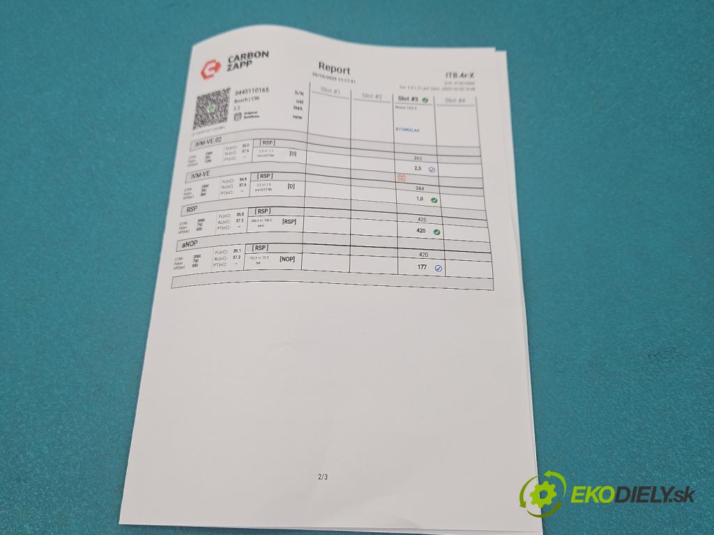 Saab 9-3 II 2002-2012 1.9 TiD 120 HP manual 88 kW 1910 cm3 4- vstrek 0445110165 (Vstrekovač paliva)