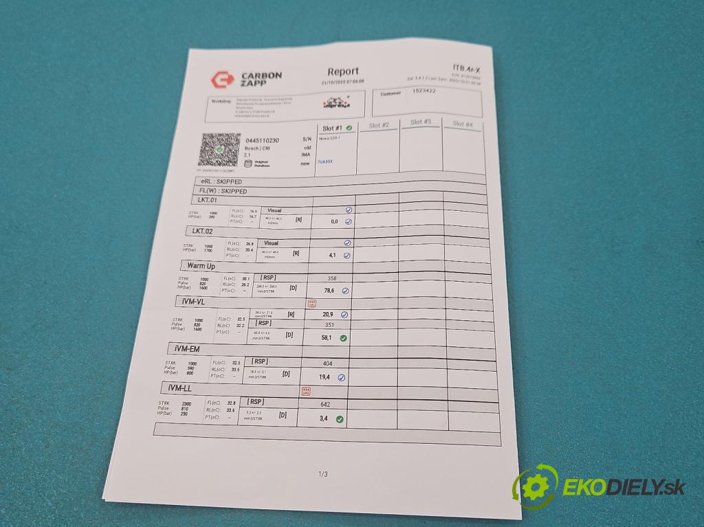 Renault Megane II 2003-2008 1.9 dci 131 HP manual 96 kW 1870 cm3 5- vstrek 0445110230 (Vstrekovač paliva)