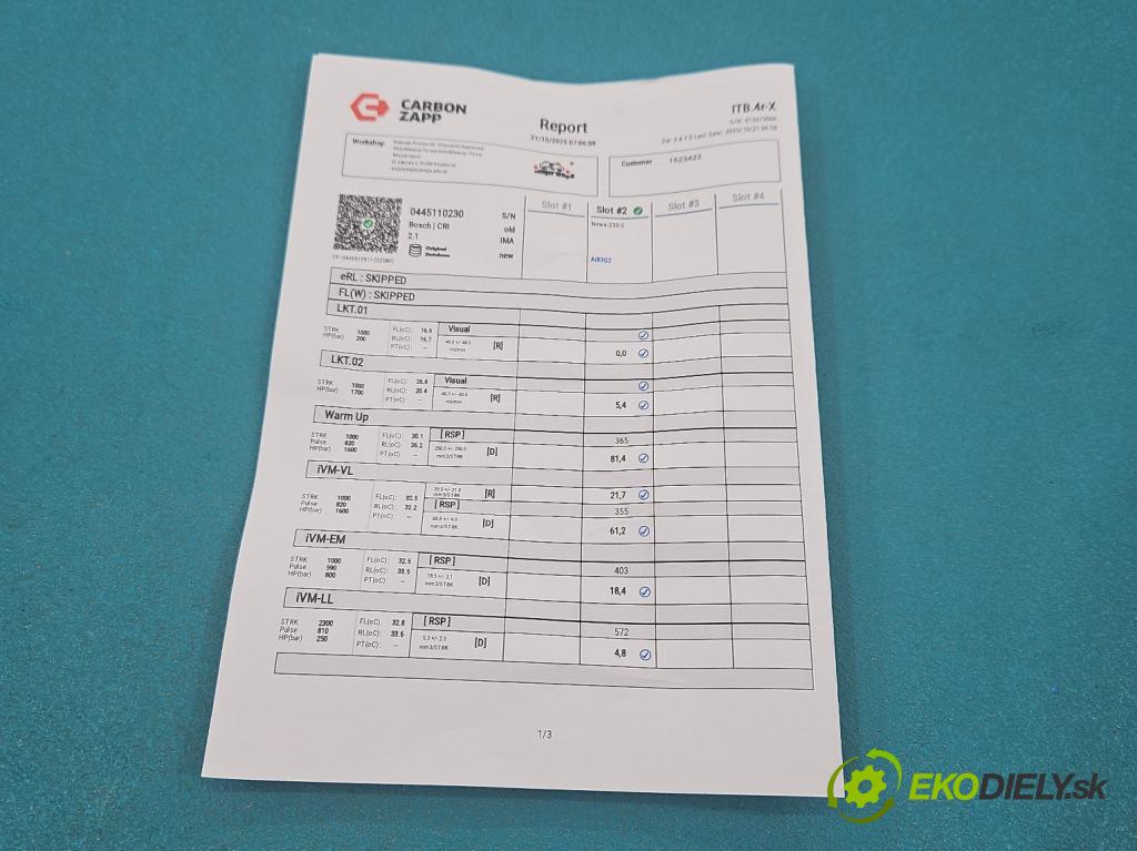 Renault Megane II 2003-2008 1.9 dci 131 HP manual 96 kW 1870 cm3 5- vstrek 0445110230 (Vstrekovač paliva)