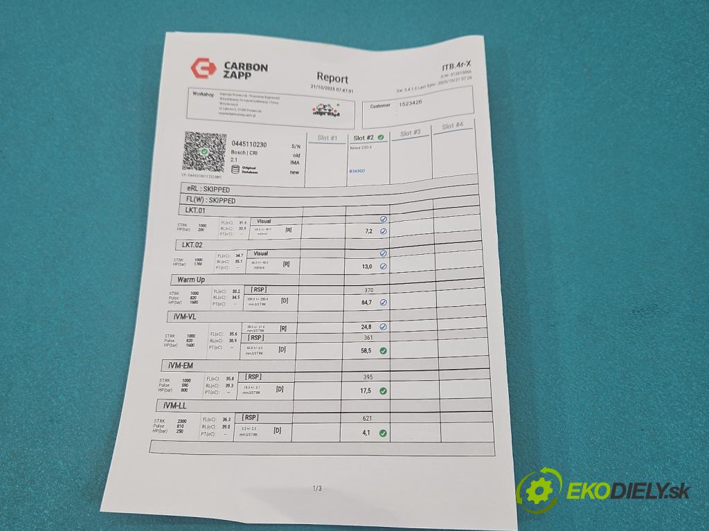 Renault Megane II 2003-2008 1.9 dci 131 HP manual 96 kW 1870 cm3 5- vstrek 0445110230 (Vstrekovač paliva)