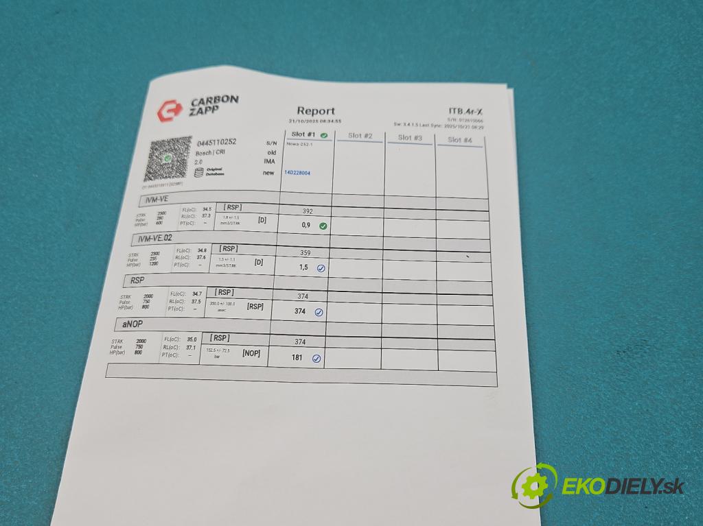 Citroen C3 II 2009-2016 1.4 hdi 68 HP manual 50 kW 1398 cm3 5- vstrek 0445110252 (Vstrekovač paliva)