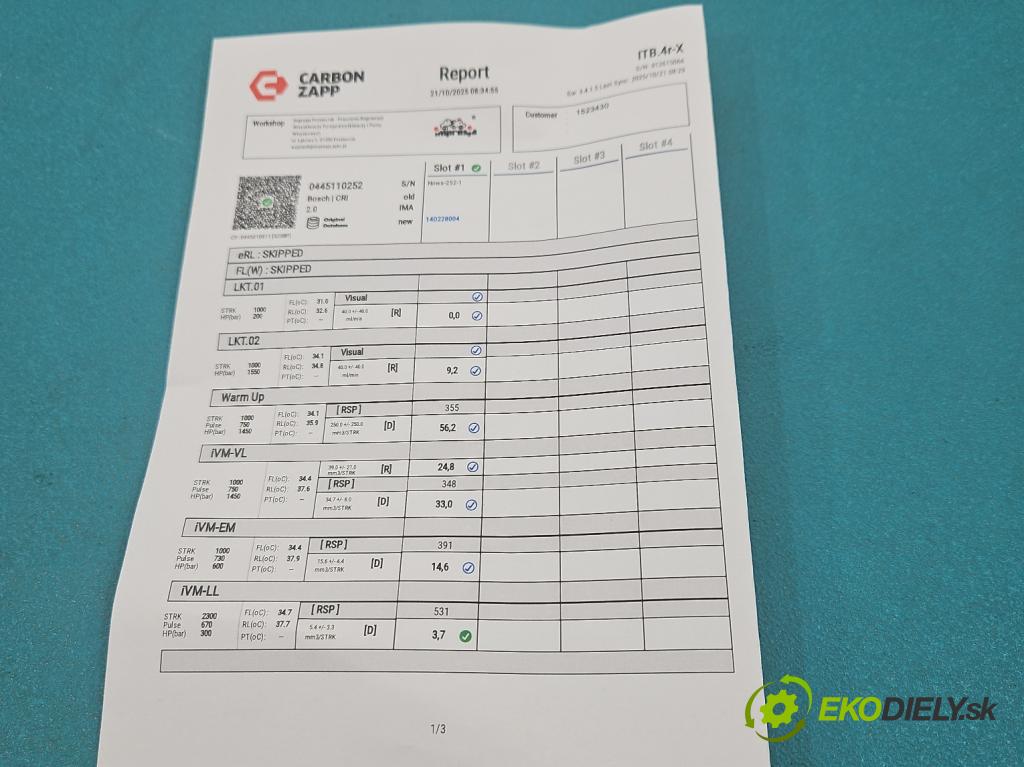 Citroen C3 II 2009-2016 1.4 hdi 68 HP manual 50 kW 1398 cm3 5- vstrek 0445110252 (Vstrekovač paliva)
