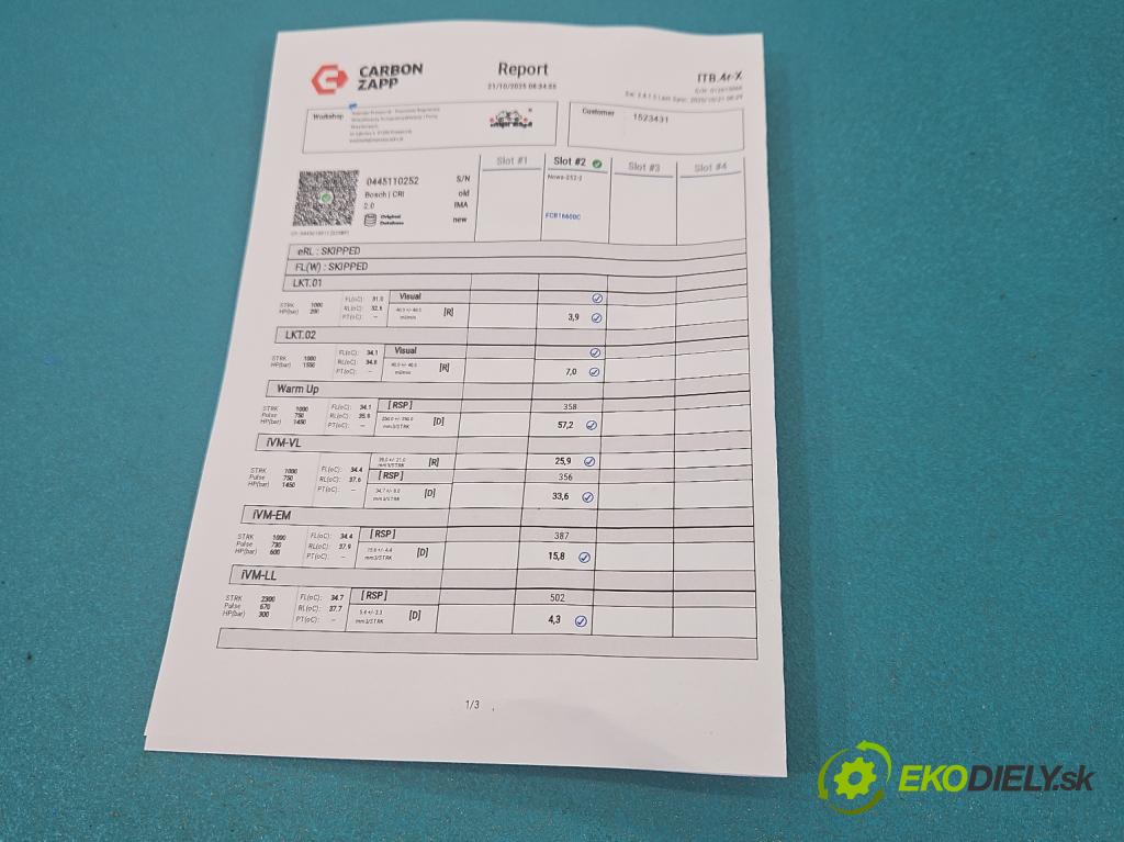 Citroen C3 II 2009-2016 1.4 hdi 68 HP manual 50 kW 1398 cm3 5- vstrek 0445110252 (Vstrekovač paliva)