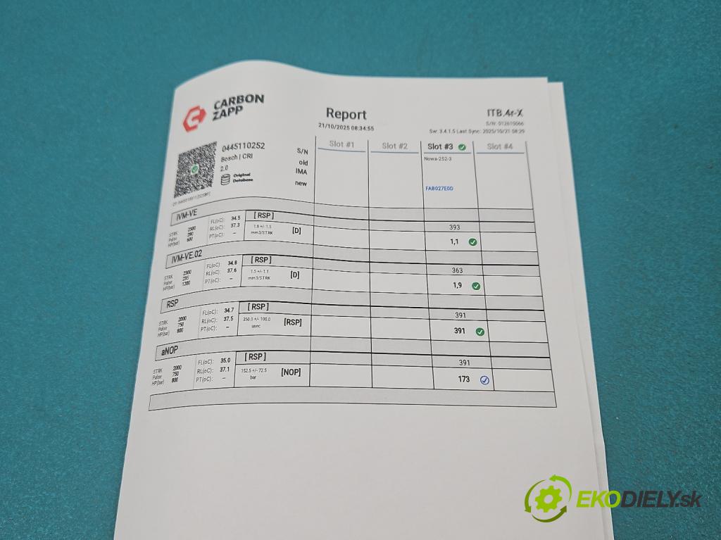 Citroen C3 II 2009-2016 1.4 hdi 68 HP manual 50 kW 1398 cm3 5- vstrek 0445110252 (Vstrekovač paliva)
