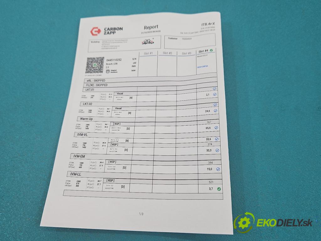 Citroen C3 II 2009-2016 1.4 hdi 68 HP manual 50 kW 1398 cm3 5- vstrek 0445110252 (Vstrekovač paliva)