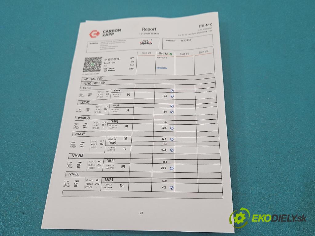 Opel Zafira B 2005-2014 1.9 cdti 120 HP manual 88 kW 1910 cm3 5- vstrek 0445110276 (Vstrekovač paliva)