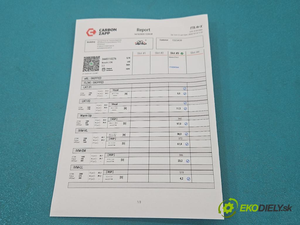 Opel Zafira B 2005-2014 1.9 cdti 120 HP manual 88 kW 1910 cm3 5- vstrek 0445110276 (Vstrekovač paliva)