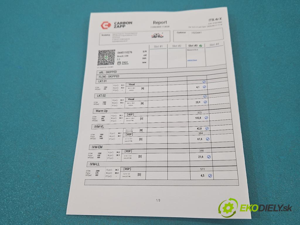 Opel Zafira B 2005-2014 1.9 cdti 120 HP manual 88 kW 1910 cm3 5- vstrek 0445110276 (Vstrekovač paliva)