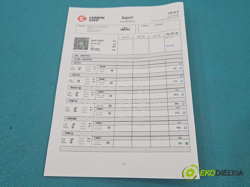 Citroen C4 Grand picasso I 2006-2013 1.6 HDi 109 HP automatic 80 kW 1560 cm3 5- vstrek 0445110297 (Vstrekovač paliva)