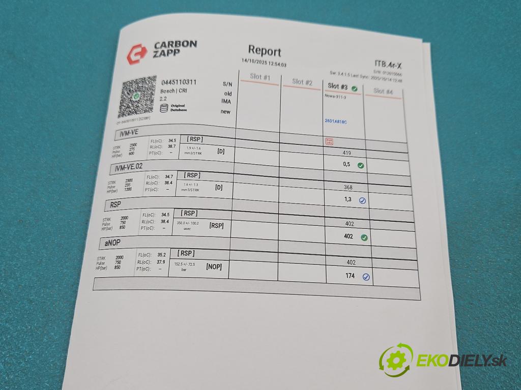 Citroen Berlingo II 2008-2018 1.6 HDi 90 HP manual 66 kW 1560 cm3 5- vstrek 0445110311 (Vstrekovač paliva)