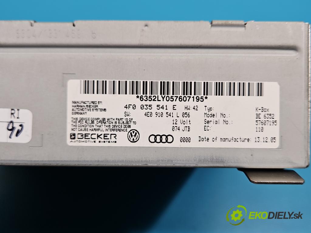 Audi A6 C6 2004-2011 2.7 TDI 179KM automatic 132 kW 2698 cm3 5- Radio originál 4F0035541E