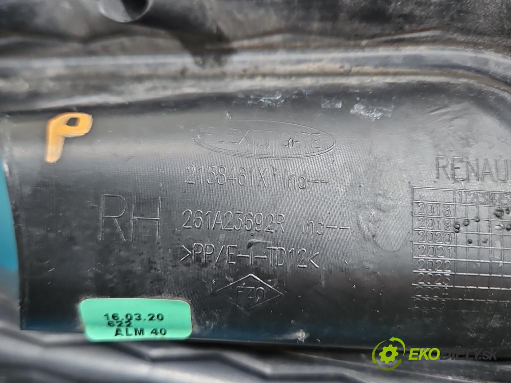 Renault Kadjar 2015-2022 1.3 140 HP automatic 103 kW 1332 cm3 5- blenda mriežka: nárazník pravé 261A23692R