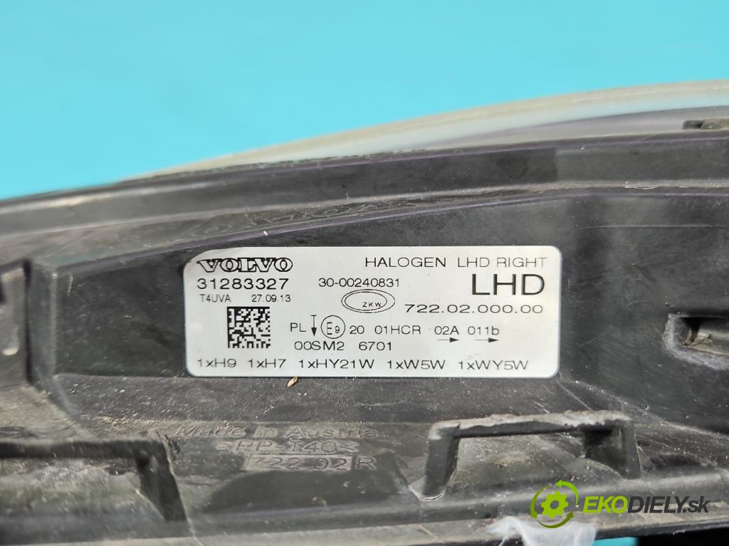 Volvo V40 II 2012-2019 1.6 T3 150 HP manual 110 kW 1596 cm3 5- Reflektor: pravý 31283327 (Svetlo predné pravé)