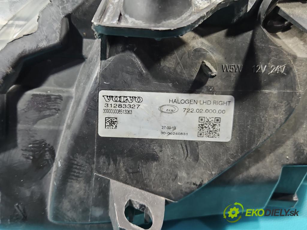 Volvo V40 II 2012-2019 1.6 T3 150 HP manual 110 kW 1596 cm3 5- Reflektor: pravý 31283327 (Svetlo predné pravé)