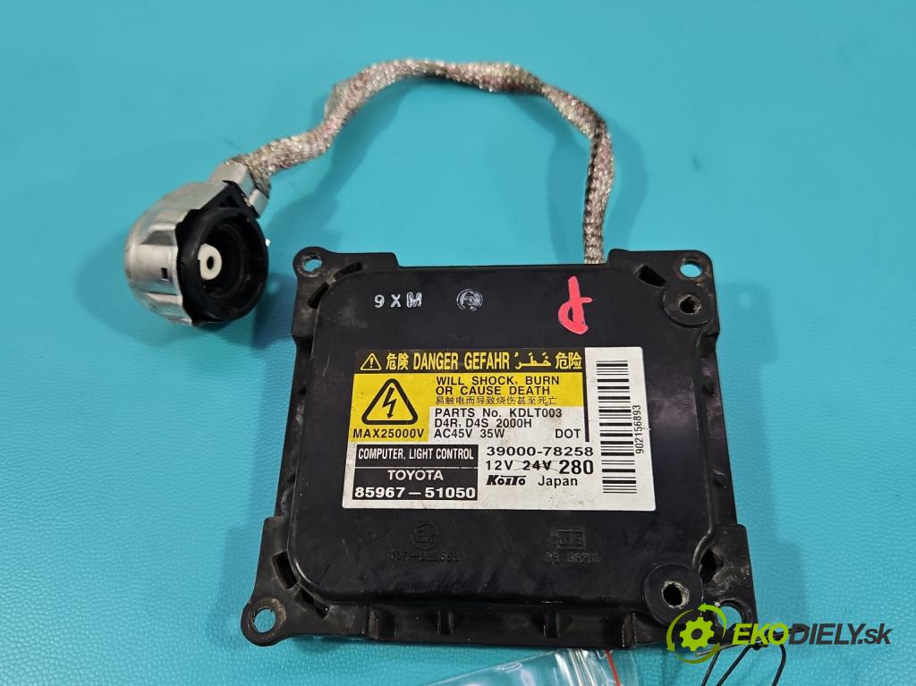 Toyota Avensis III T27 2009-2018 2.0 D4D 126 HP manual 93 kW 1998 cm3 4- střídač: xenon 39000-78258 (Riadiaca jednotka xenónu)
