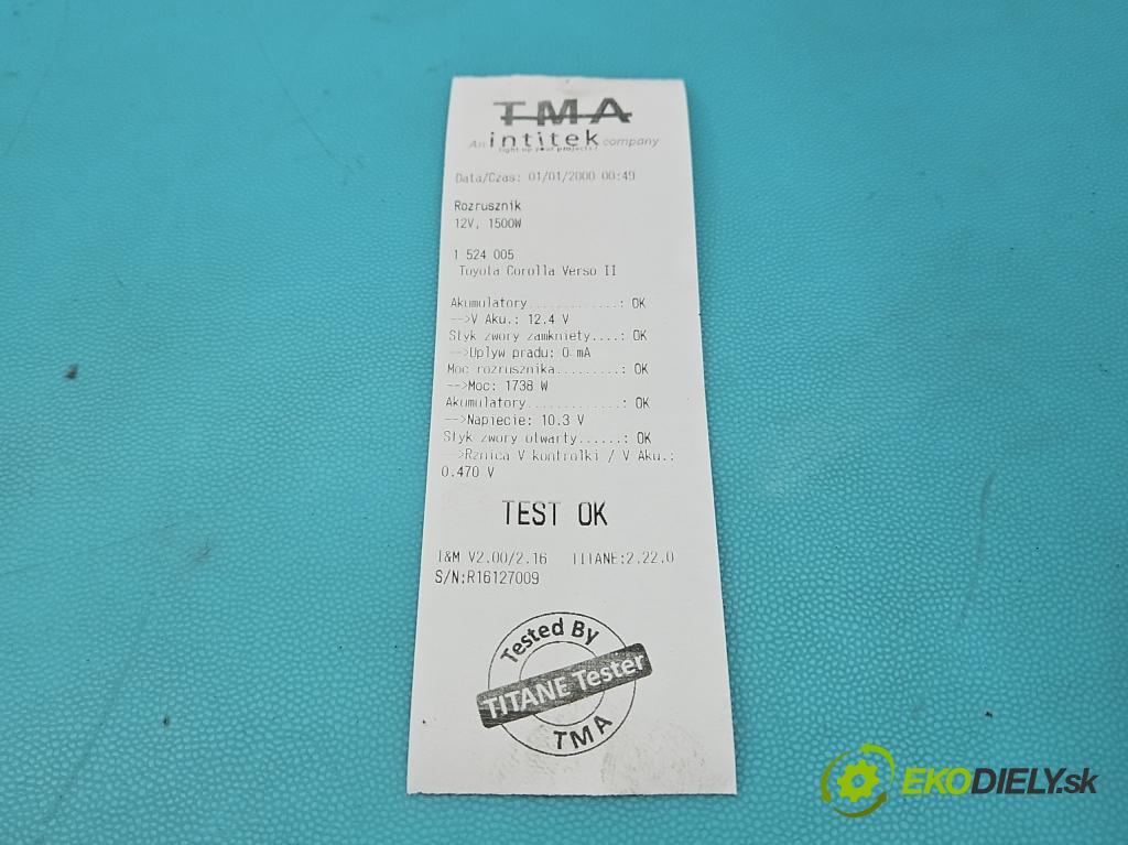 Toyota Corolla Verso II 2004-2009 2.2 d4d 136 HP manual 100 kW 2231 cm3 5- štartér 28100-0R010 (Štartér)