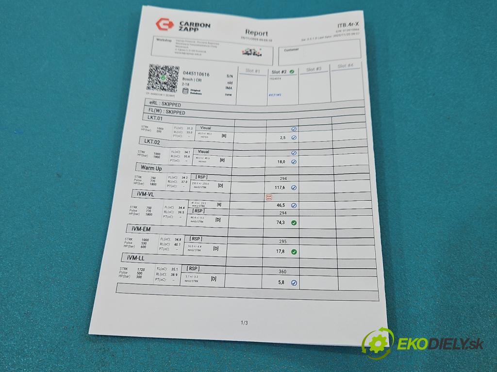 Bmw 3 F30 2011-2018 2.0d 184hp manual 135 kW 1995 cm3 4- vstrek 0445110616 (Vstrekovač paliva)