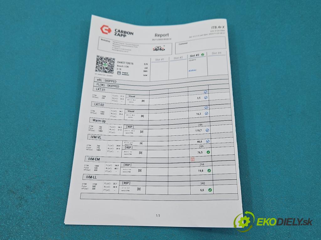 Bmw 3 F30 2011-2018 2.0d 184hp manual 135 kW 1995 cm3 4- vstrek 0445110616 (Vstrekovač paliva)