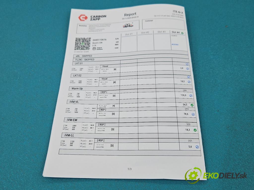 Bmw 3 F30 2011-2018 2.0d 184hp manual 135 kW 1995 cm3 4- vstrek 0445110616 (Vstrekovač paliva)