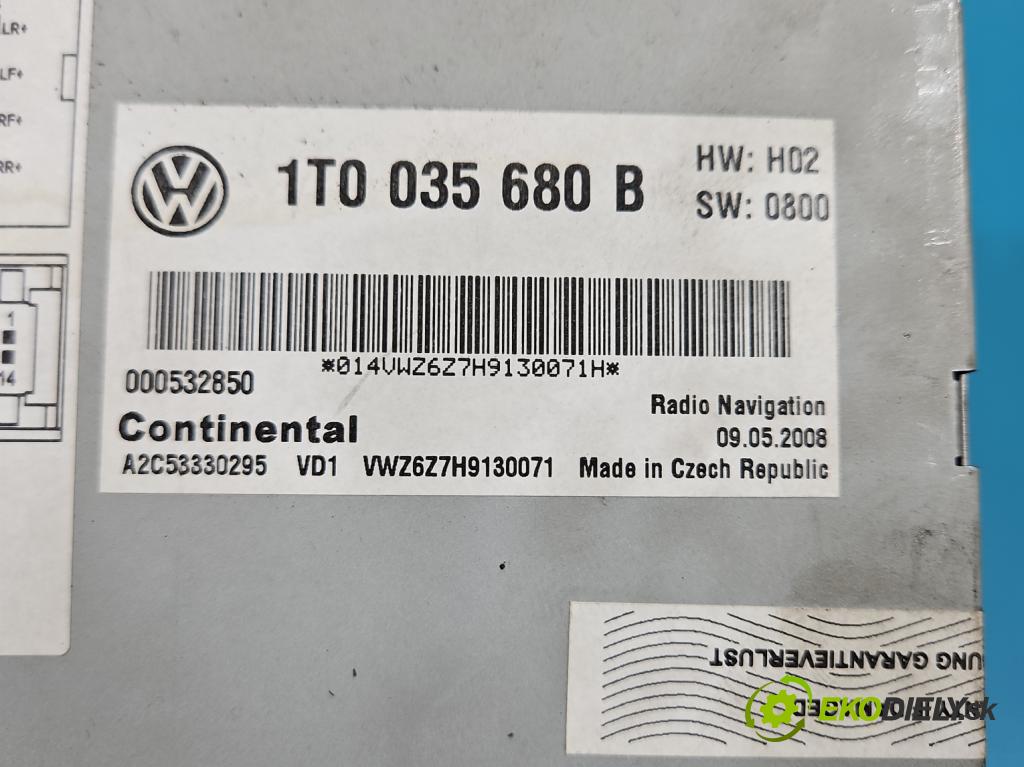 Vw Passat CC 2008-2016 2.0 TDI 140 HP manual 103 kW 1968 cm3 4- Radio originál 1T0035680B