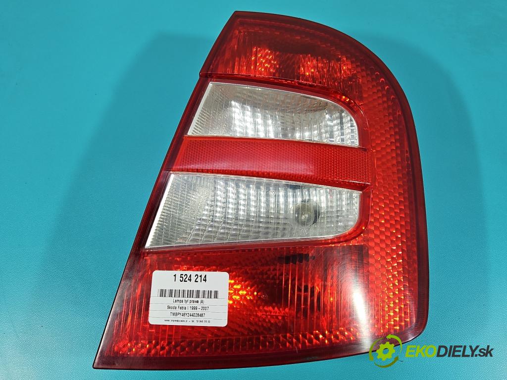 Skoda Fabia I 1999-2007 1.2 12V 64 HP manual 47 kW 1198 cm3 5- svetlo / reflektor zadné pravé 6Y6945096B (Kľučka dverí ostatné)