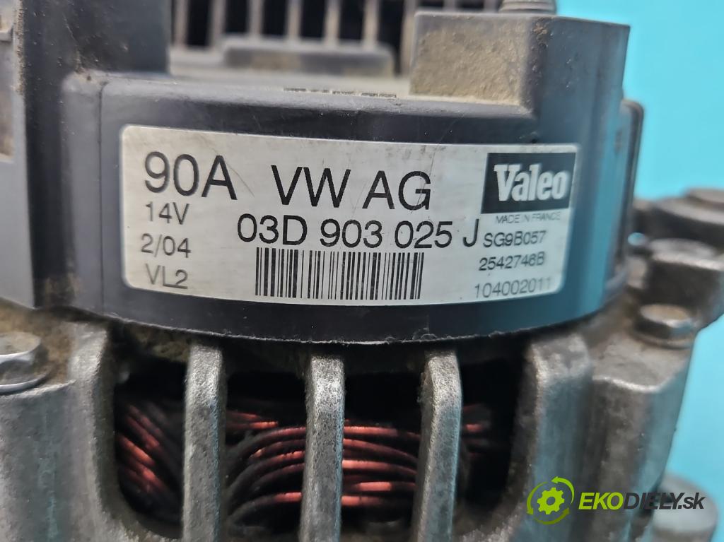 Skoda Fabia I 1999-2007 1.2 12V 64 HP manual 47 kW 1198 cm3 5- Alternator 03D903025J (Alternátor)