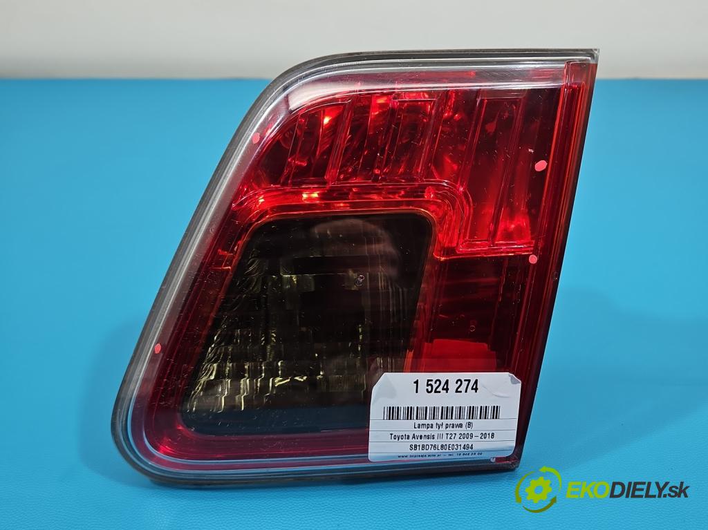Toyota Avensis III T27 2009-2018 2.0 D4D 126 hp manual 93 kW 1998 cm3 4- světlo zadní pravé  (Klika dveří ostatní)