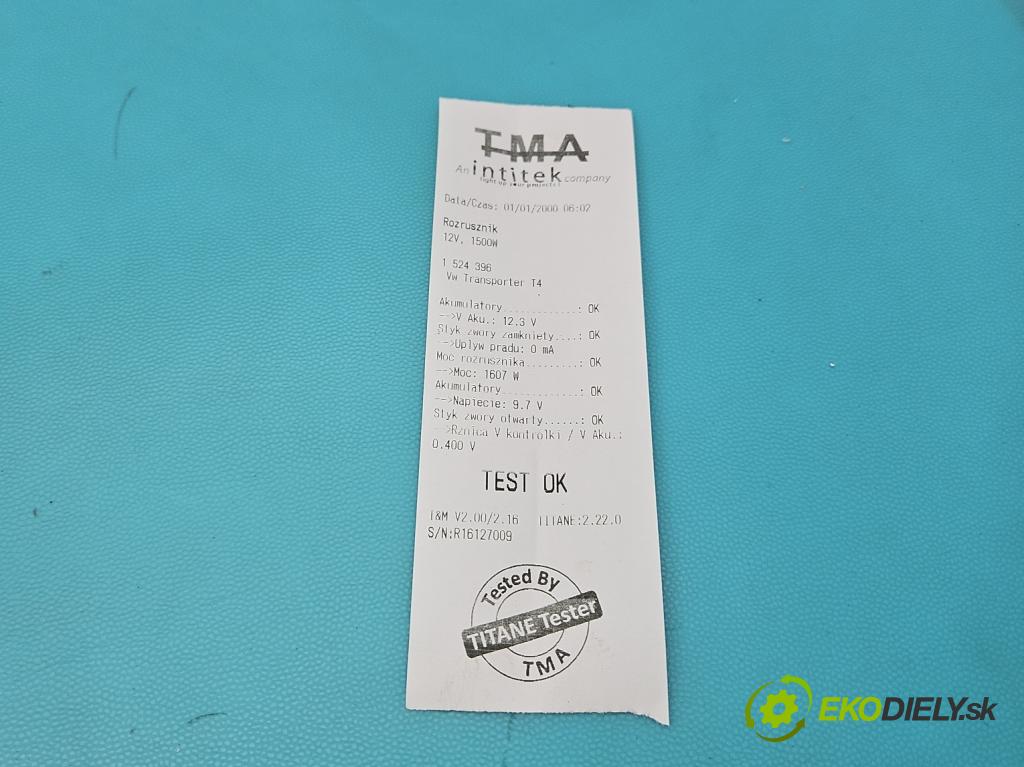 Vw Transporter T4 1990-2003 1.9 TD 68 hp manual 50 kW 1896 cm3 5- startér: 0001125012 (Startér)