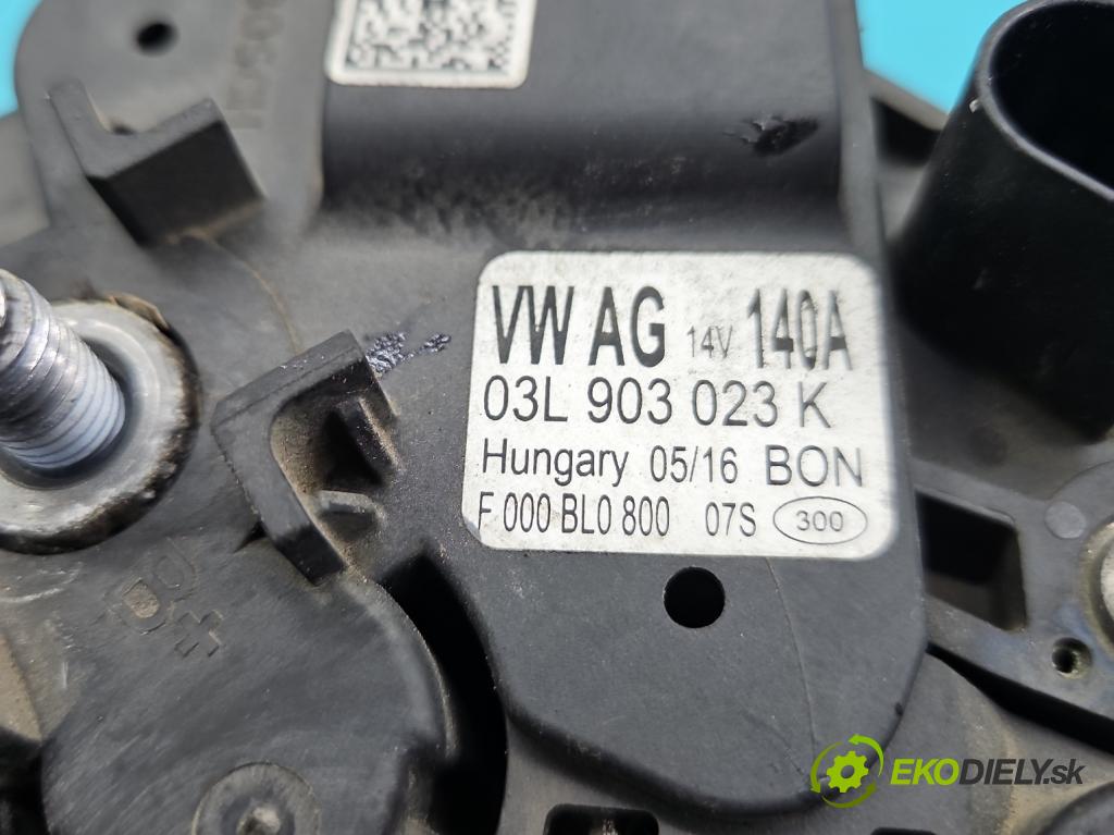 Skoda Octavia III 2013- 1.6 tdi 110 HP manual 81 kW 1598 cm3 5- Alternator 03L903023K (Alternátor)
