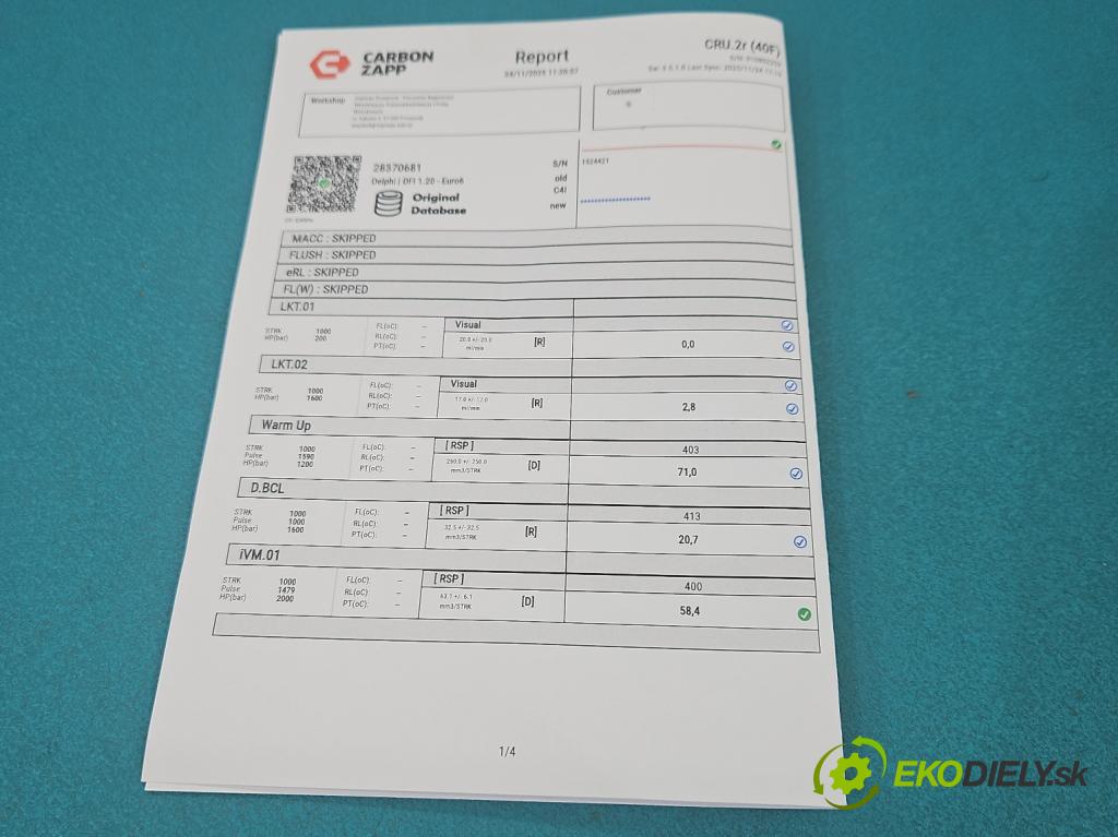 Skoda Octavia III 2013- 1.6 tdi 110 HP manual 81 kW 1598 cm3 5- vstrek 28370681 (Vstrekovač paliva)