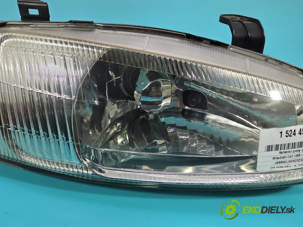 Mitsubishi Colt 1996-2004 1.3 75 HP manual 55 kW 1299 cm3 3- Reflektor: pravý 100-87279 (Svetlo predné pravé)