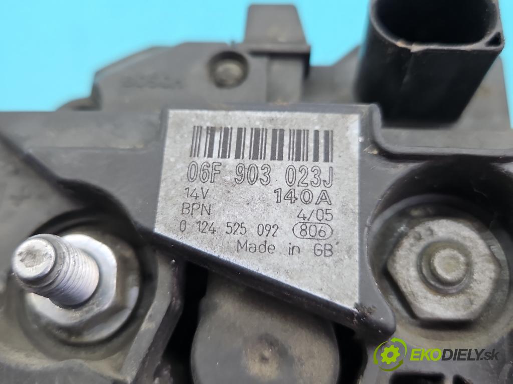 Audi A4 B7 2004-2008 1.9 tdi 116 HP manual 85 kW 1896 cm3 5- Alternator 06F903023J (Alternátor)