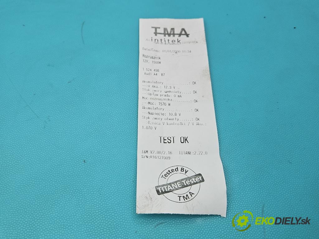 Audi A4 B7 2004-2008 1.9 tdi 116 HP manual 85 kW 1896 cm3 5- štartér  (Štartér)