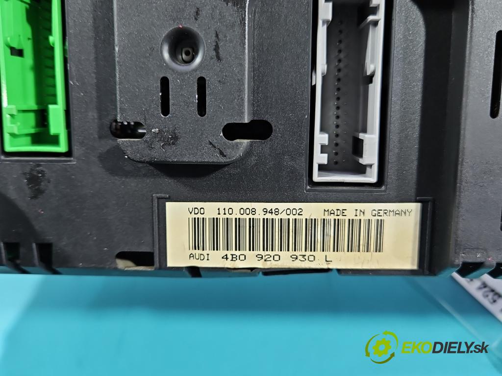 Audi A6 C5 1997-2004 2.4 V6 165 hp automatic 121 kW 2393 cm3 4- Přístrojová deska 4B0920930L (Přístrojová deska)