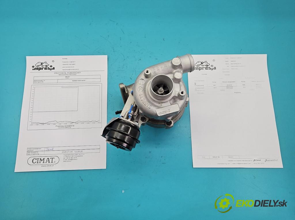 Audi A4 B7 2004-2008 1.9 tdi 116 HP manual 85 kW 1896 cm3 5- turbodúchadlo, turbo repasovaná 454231-2
