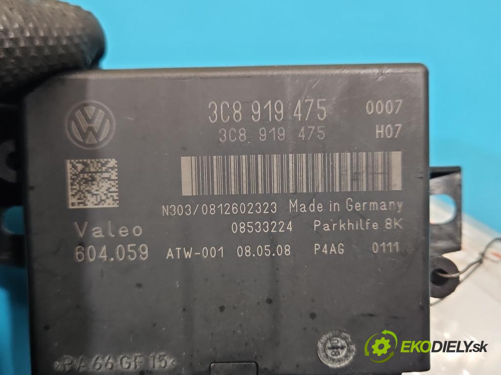 Vw Passat CC 2008-2016 2.0 TDI 140 HP manual 103 kW 1968 cm3 4- riadiaca jednotka parkovaní: 3C8919475
