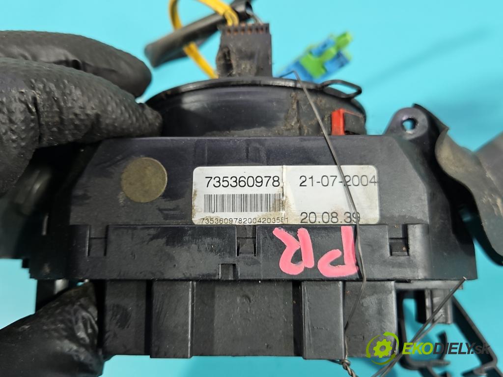 Fiat Panda II 2003-2012 1.1 54 HP manual 40 kW 1108 cm3 5- prepínač komplex: 735360978 (Prepínacie páčky pod volantom)