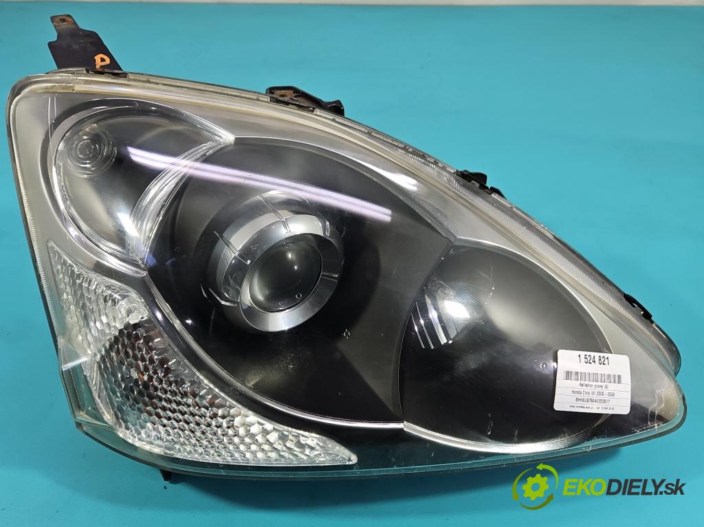Honda Civic VII 2000-2006 1.7 ctdi: 101 HP manual 74 kW 1686 cm3 5- Reflektor: pravý 33100-S5T-G61 (Svetlo predné pravé)