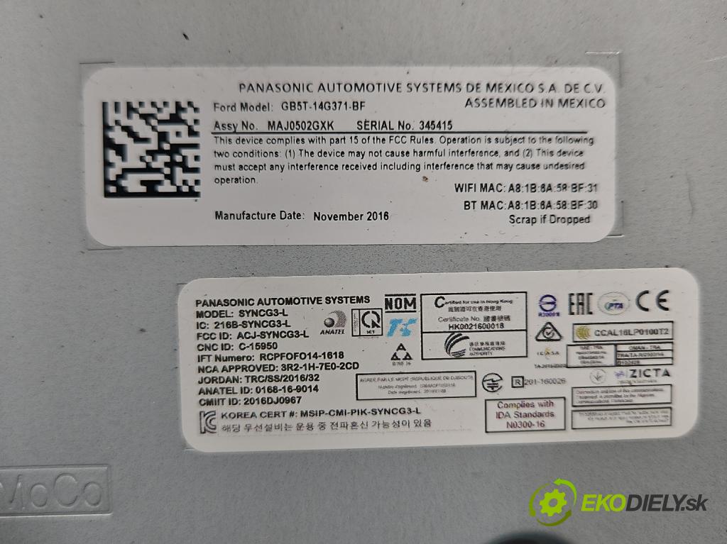 Ford Edge II 2014 - 2021 2.0 ECOBOOST: 245KM automatic 180 kW 1999 cm3 5- riadiaca jednotka ostatné H2GT-14G370-FBD