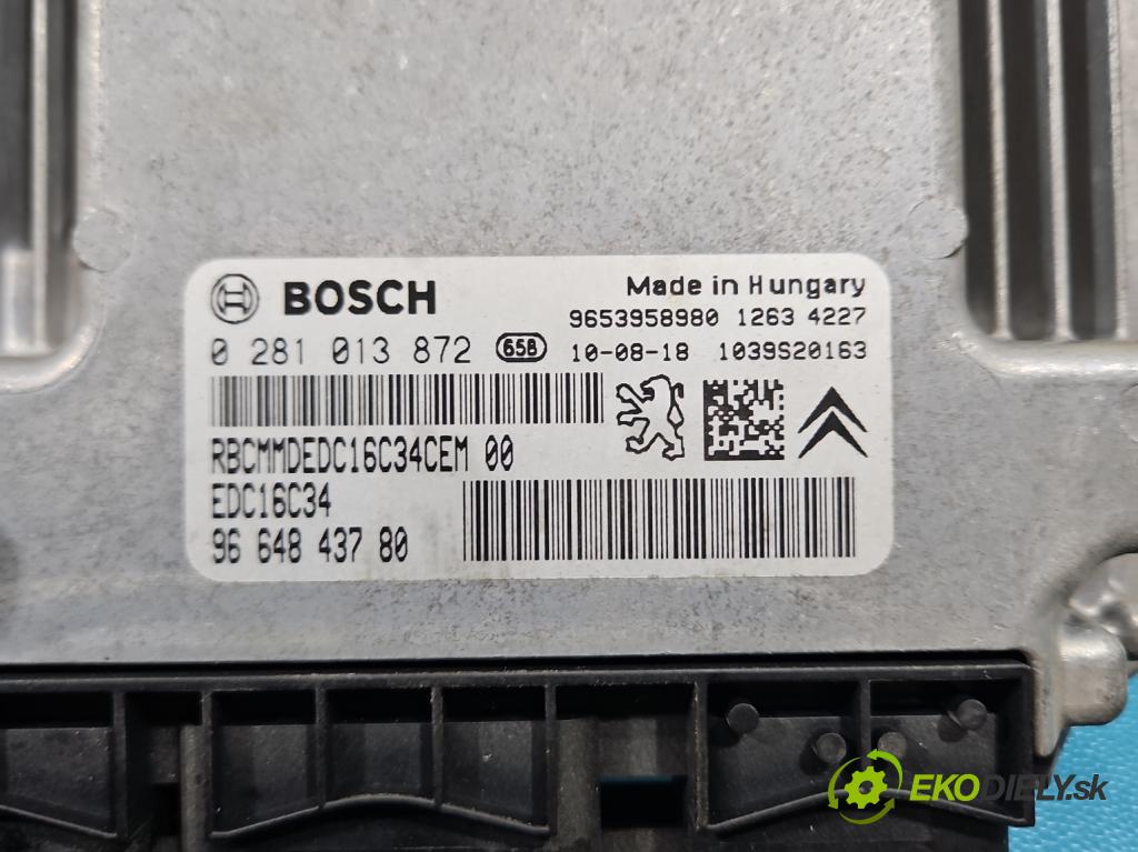 Citroen Berlingo II 2008-2018 1.6 hdi 90 hp manual 66.2 kW 1560 cm3 5- řídící jednotka motoru 0281013872