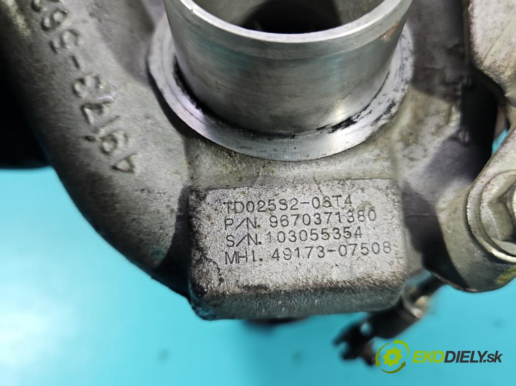 Citroen Berlingo II 2008-2018 1.6 hdi 90 hp manual 66.2 kW 1560 cm3 5- Turbodmychadlo 49173-07508 (Kompletní turbodmychadlo)